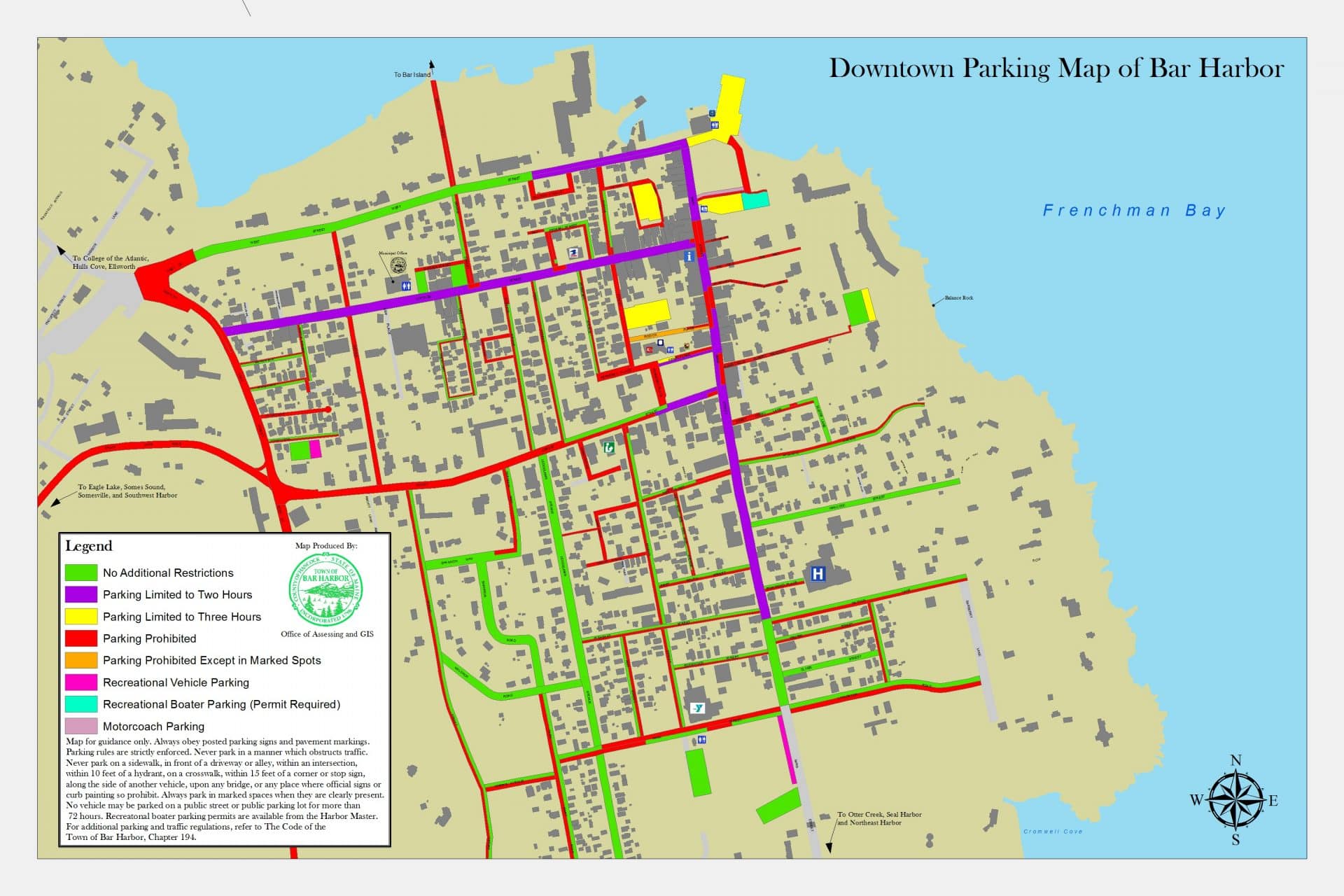 Getting Around MDI Maine Island Properties   Barharborparkingmap 